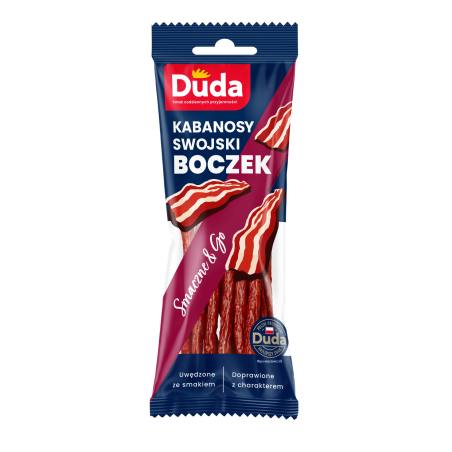 Kabanosy Swojski Boczek Wieprzowe Wędzone Suszone Intensywny Smak 95g Duda